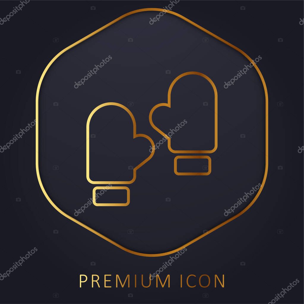 Boxing golden line premium logo or icon