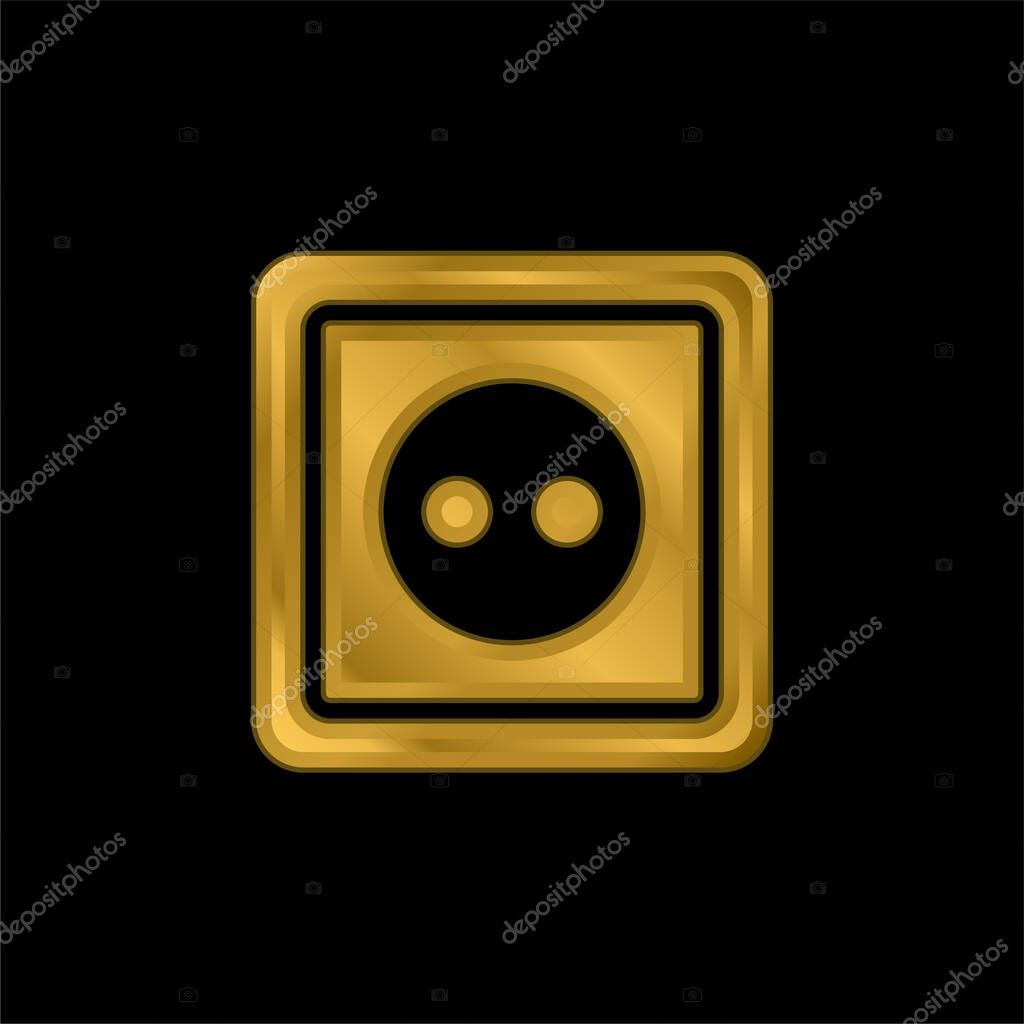 Big Socket gold plated metalic icon or logo vector