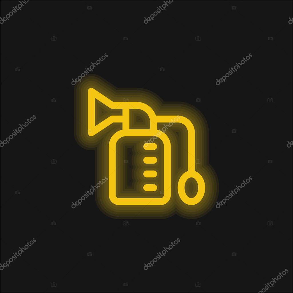 Breast Pump yellow glowing neon icon
