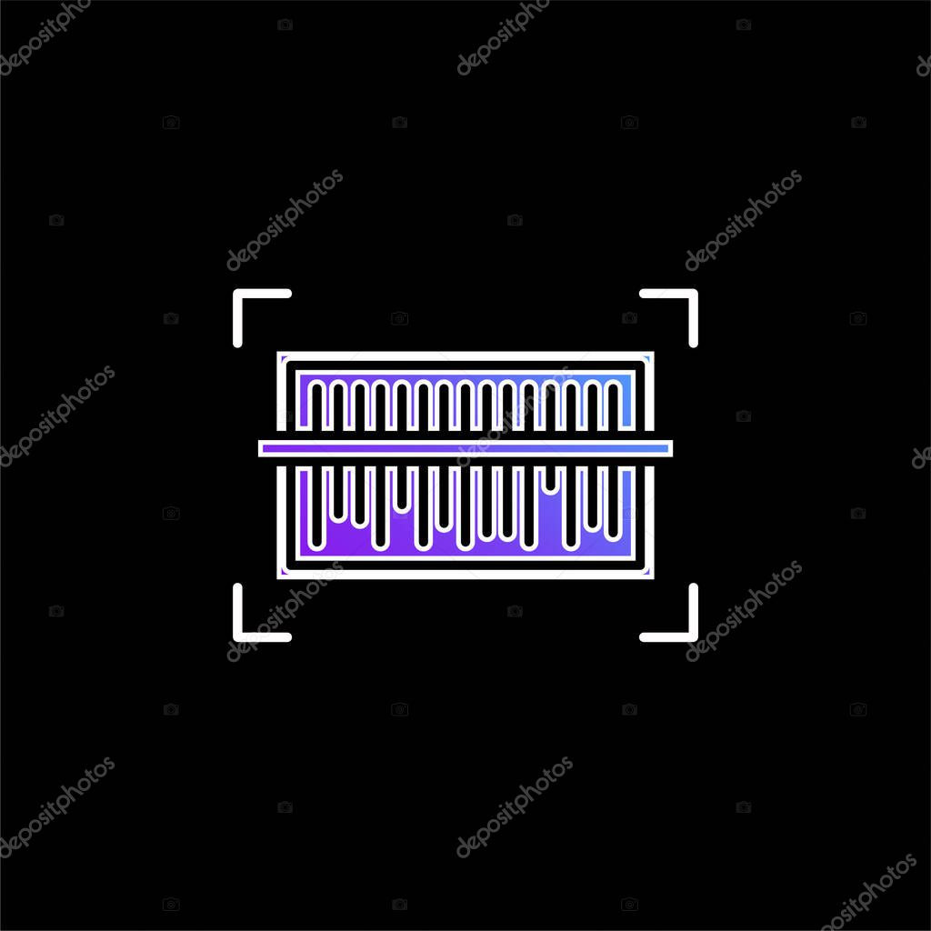 Barcode blue gradient vector icon