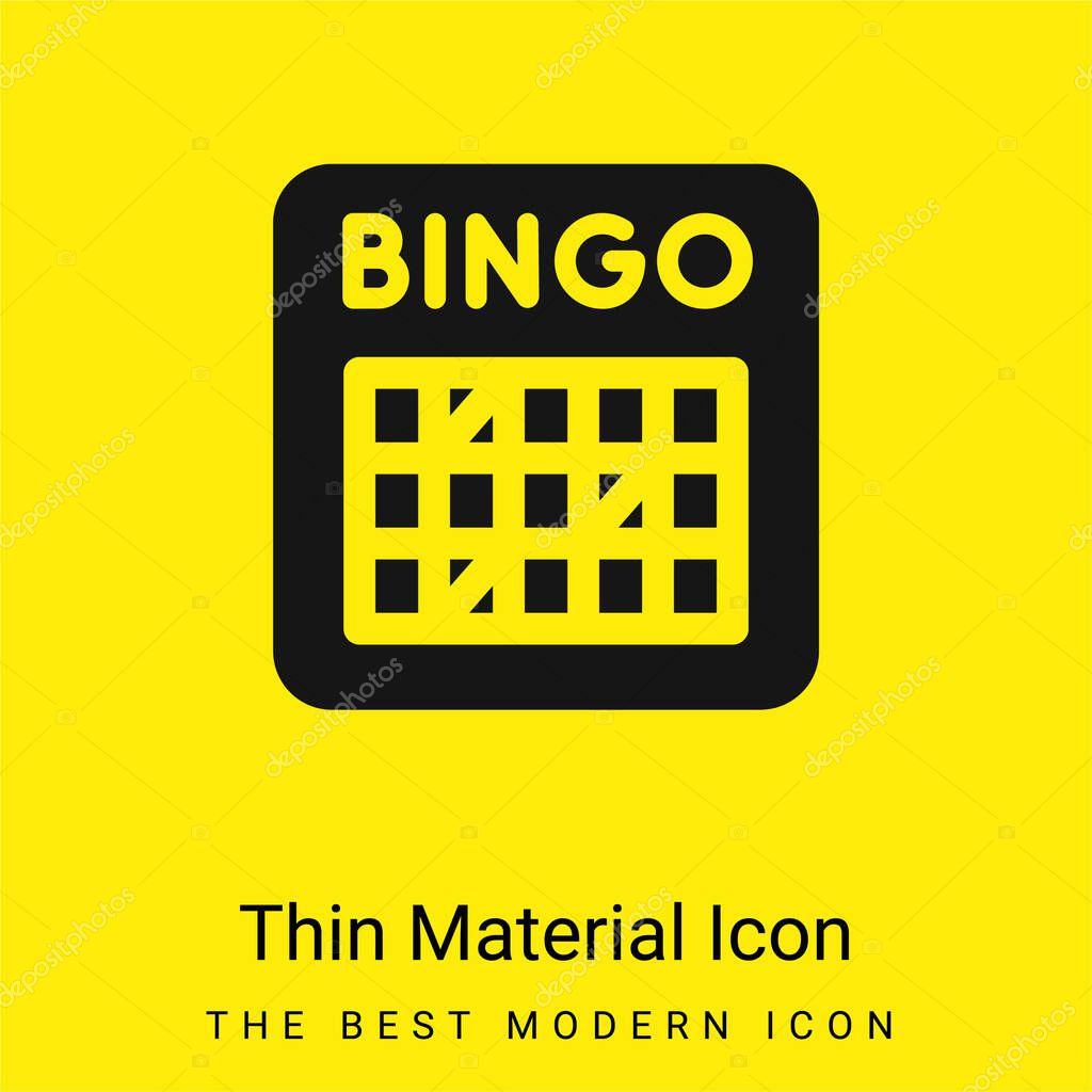 Bingo minimal bright yellow material icon