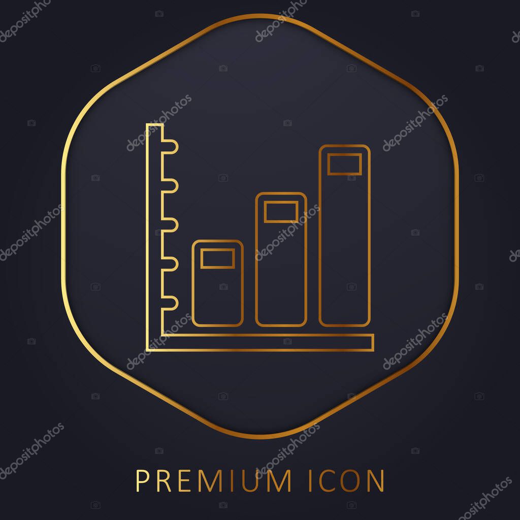 Ascending Business Stats Graphic golden line premium logo or icon