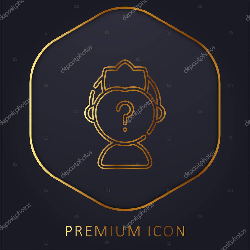 Anonymous golden line premium logo or icon