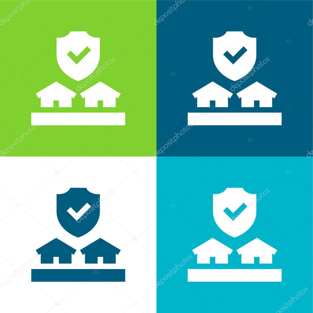 Auction Flat four color minimal icon set