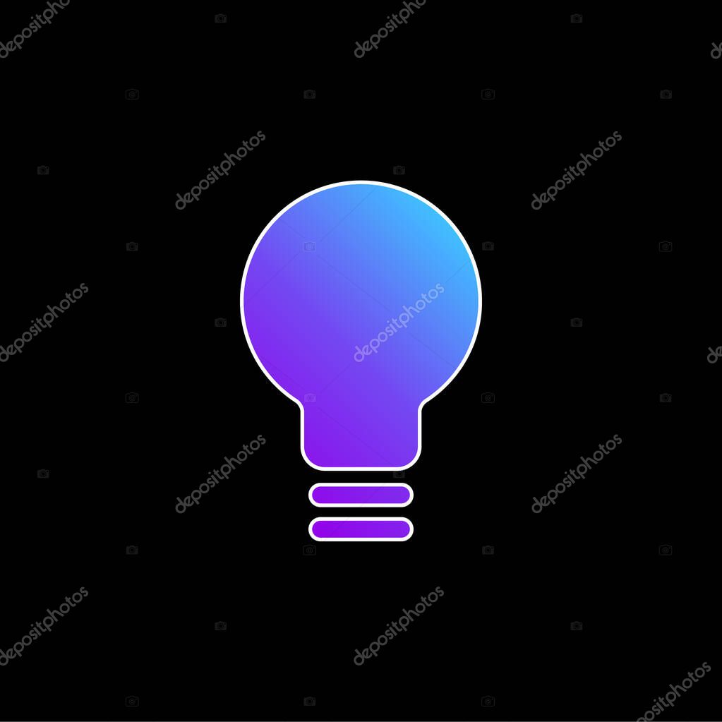 Black Lightbulb blue gradient vector icon