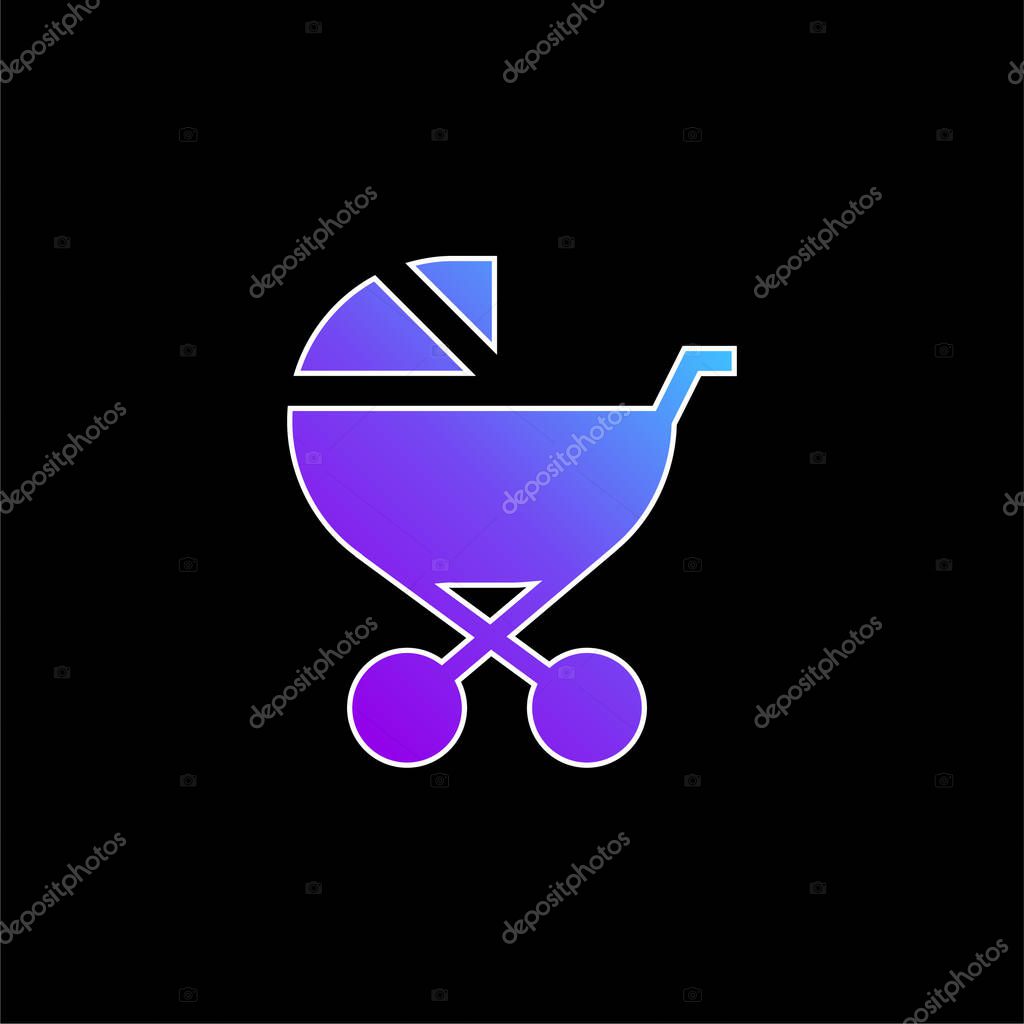 Baby Stroller blue gradient vector icon