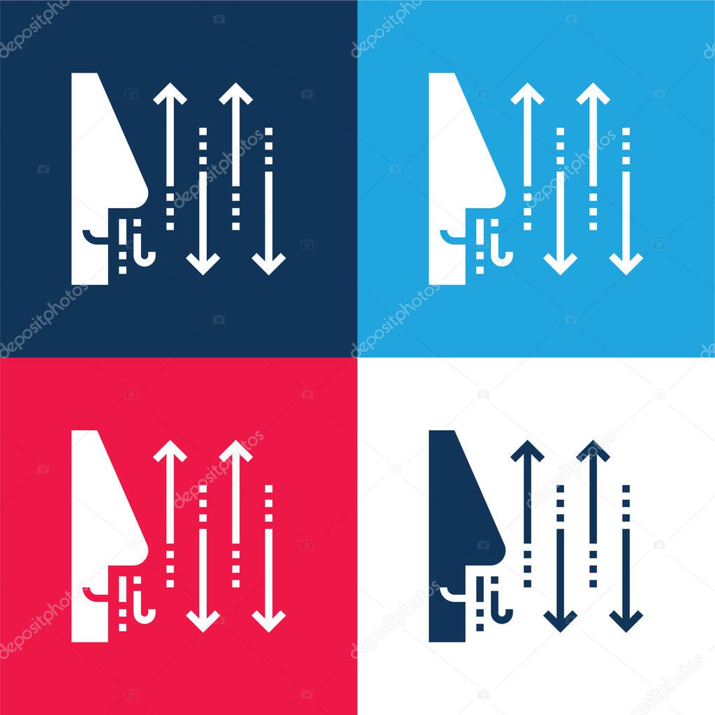 Breathing blue and red four color minimal icon set