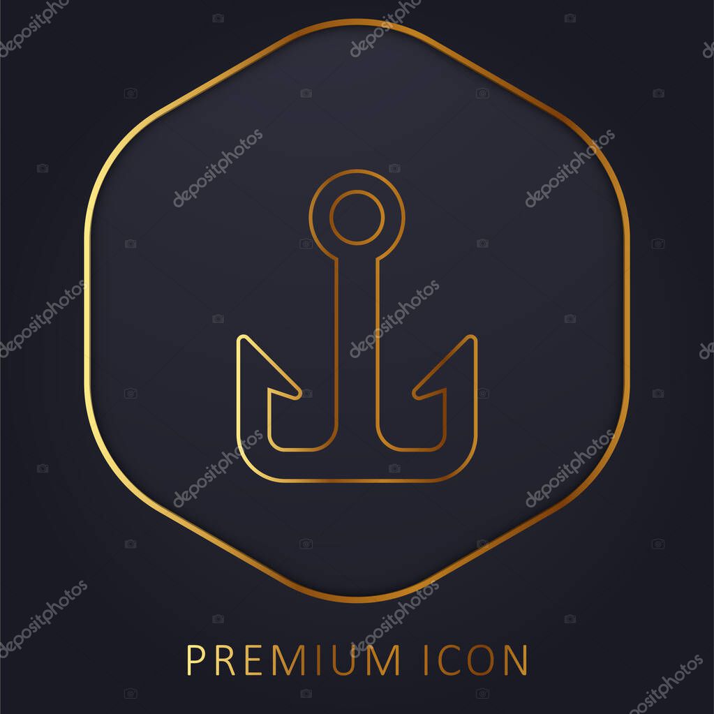 Anchor golden line premium logo or icon
