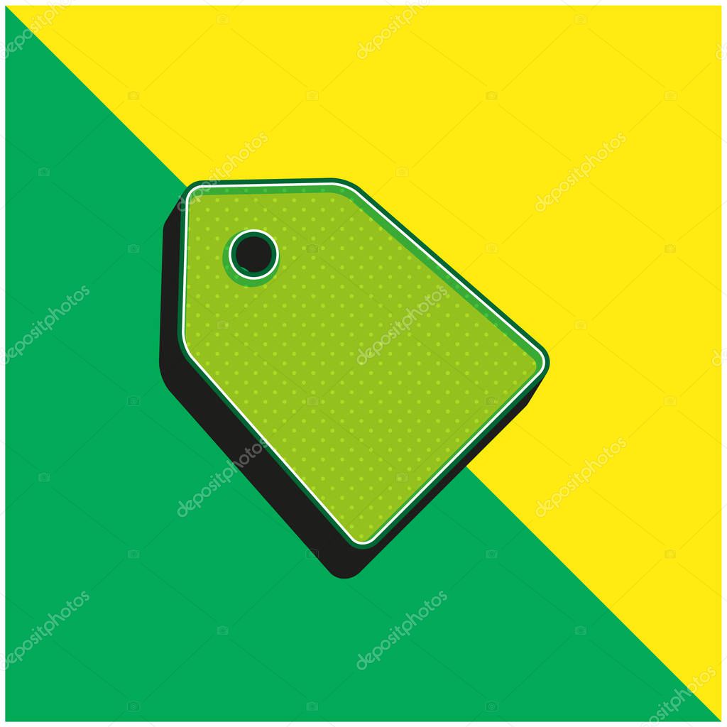 Black Label For Discounts Green and yellow modern 3d vector icon logo