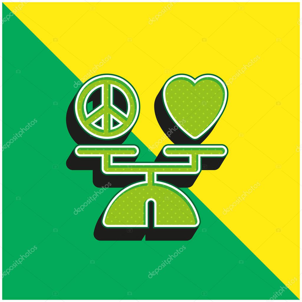 Balance Green and yellow modern 3d vector icon logo