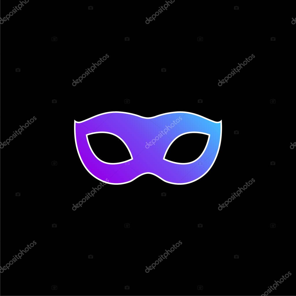 Black Carnival Mask Shape blue gradient vector icon