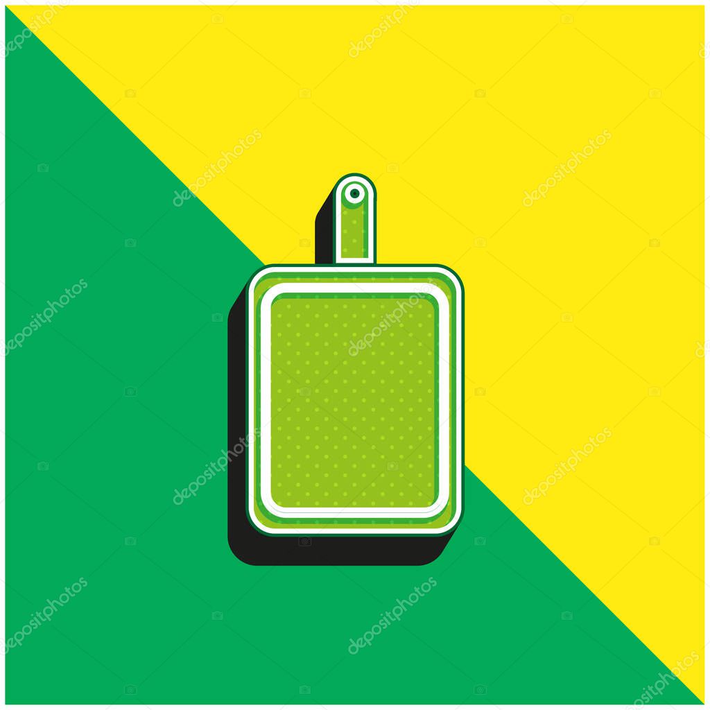 Board Green and yellow modern 3d vector icon logo
