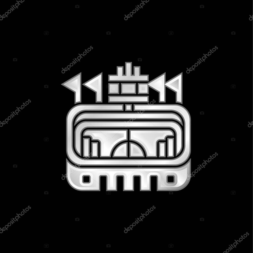 Arena silver plated metallic icon