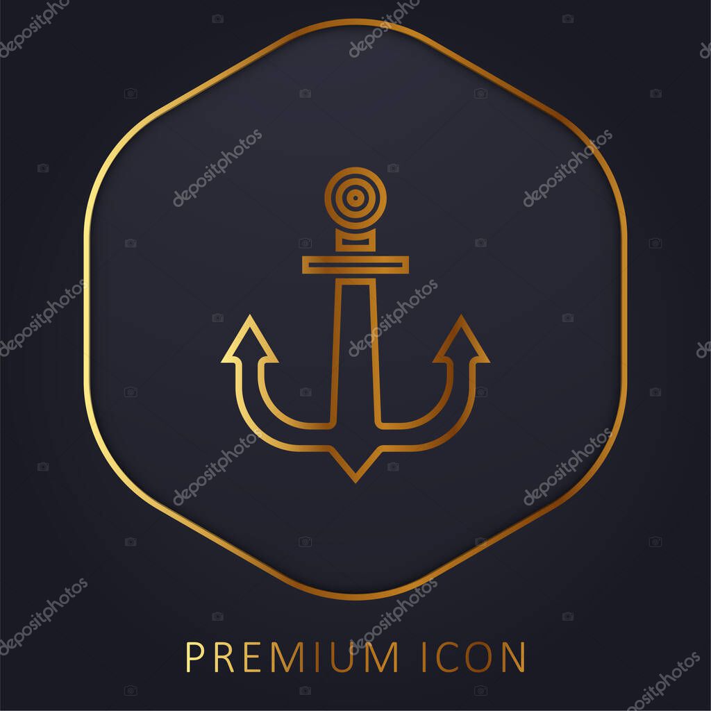 Anchor golden line premium logo or icon