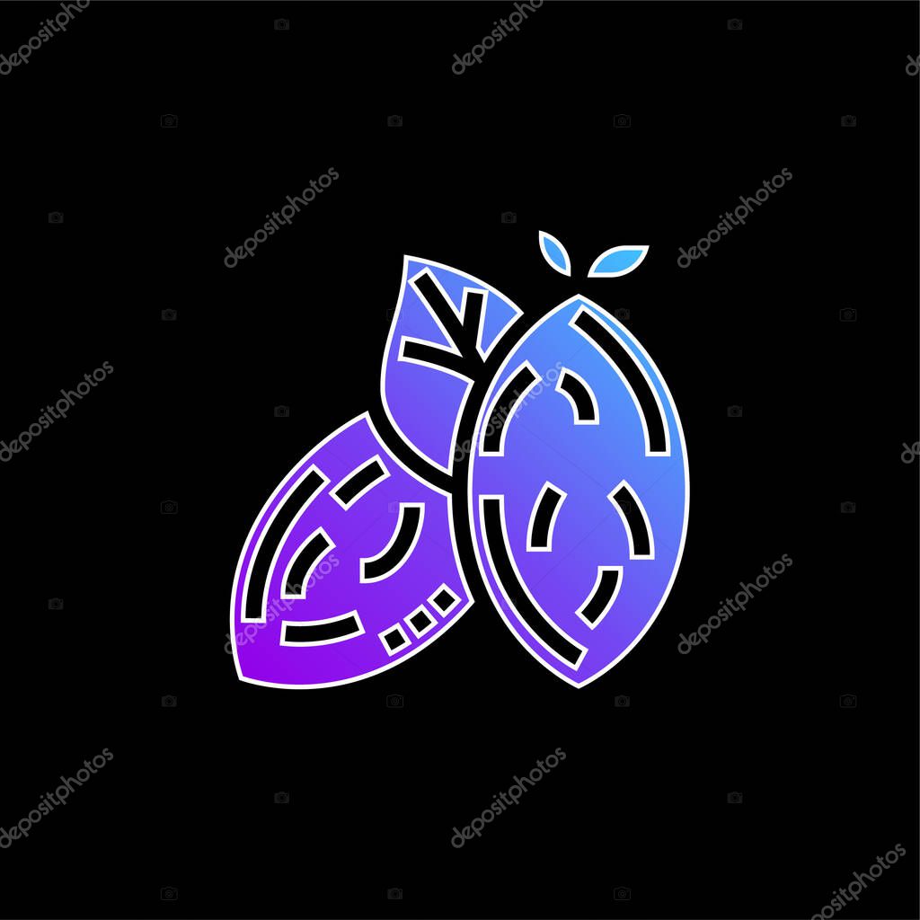 Almond blue gradient vector icon
