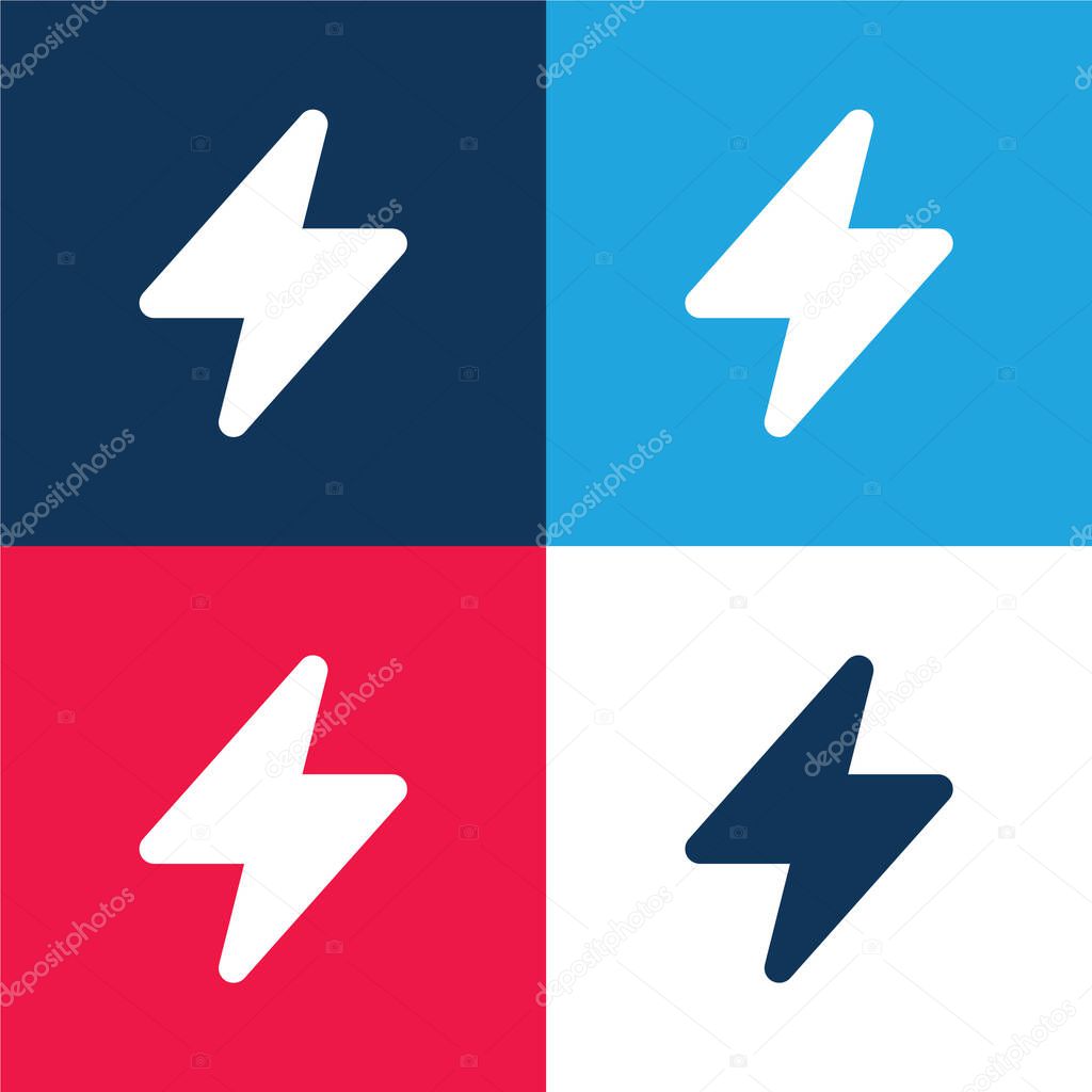 Bolt blue and red four color minimal icon set