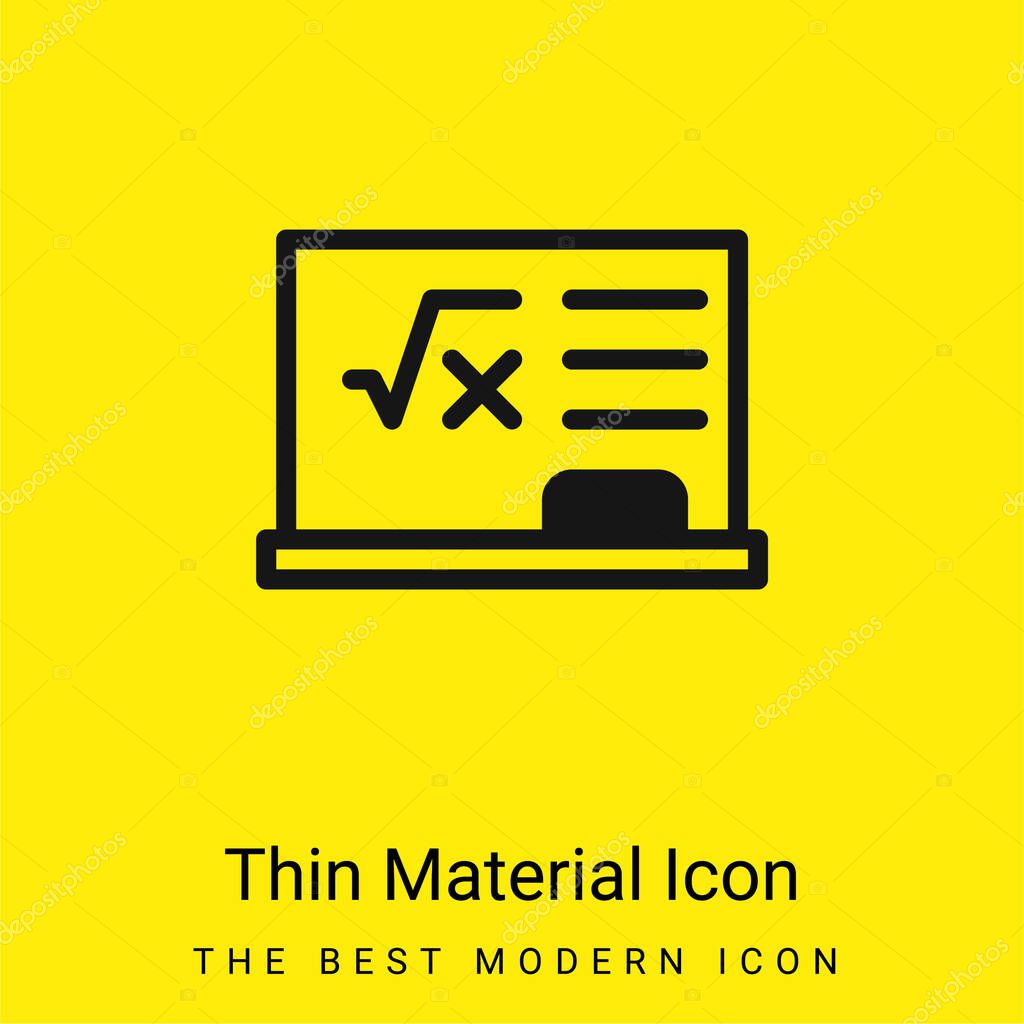 Blackboard minimal bright yellow material icon