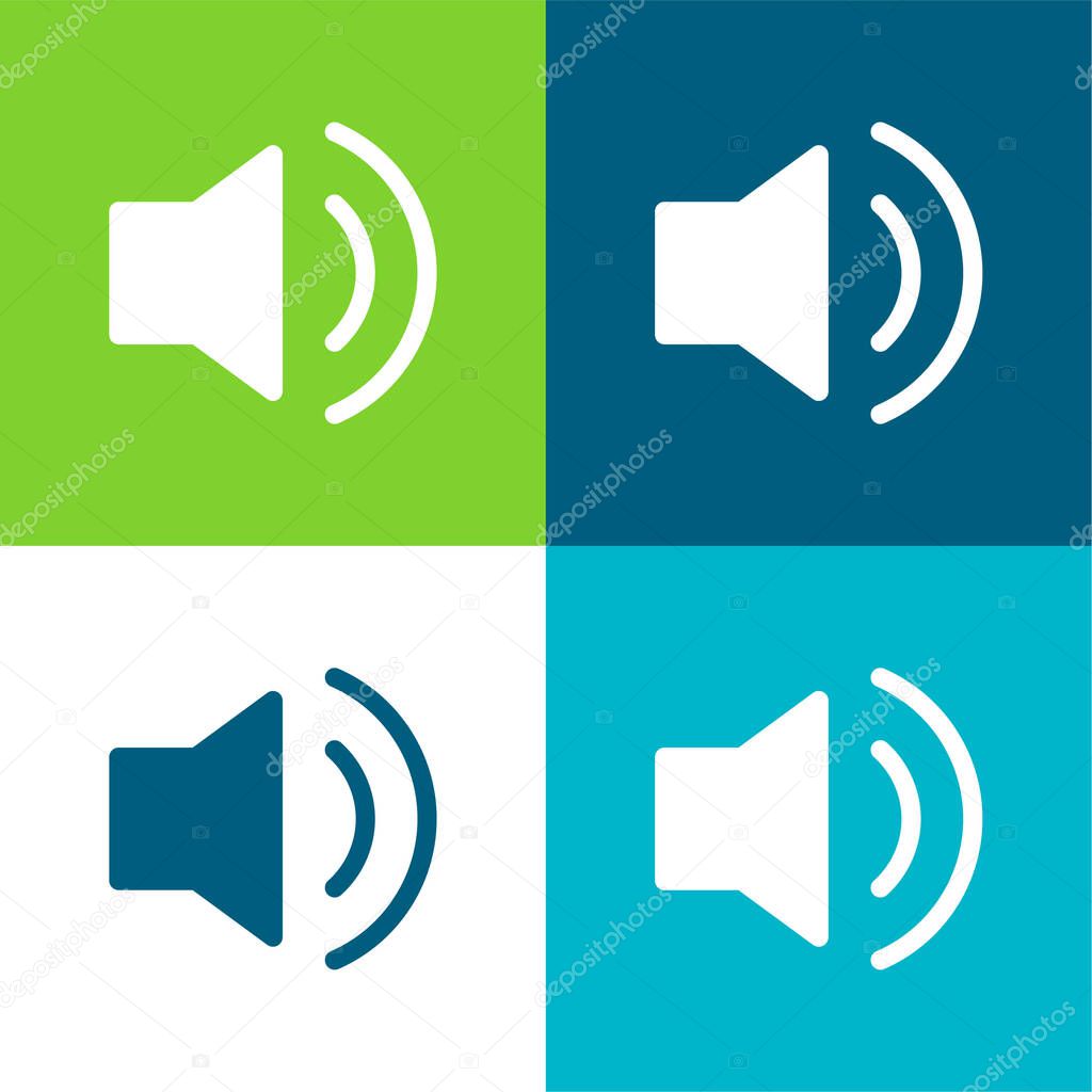 Audio Flat four color minimal icon set