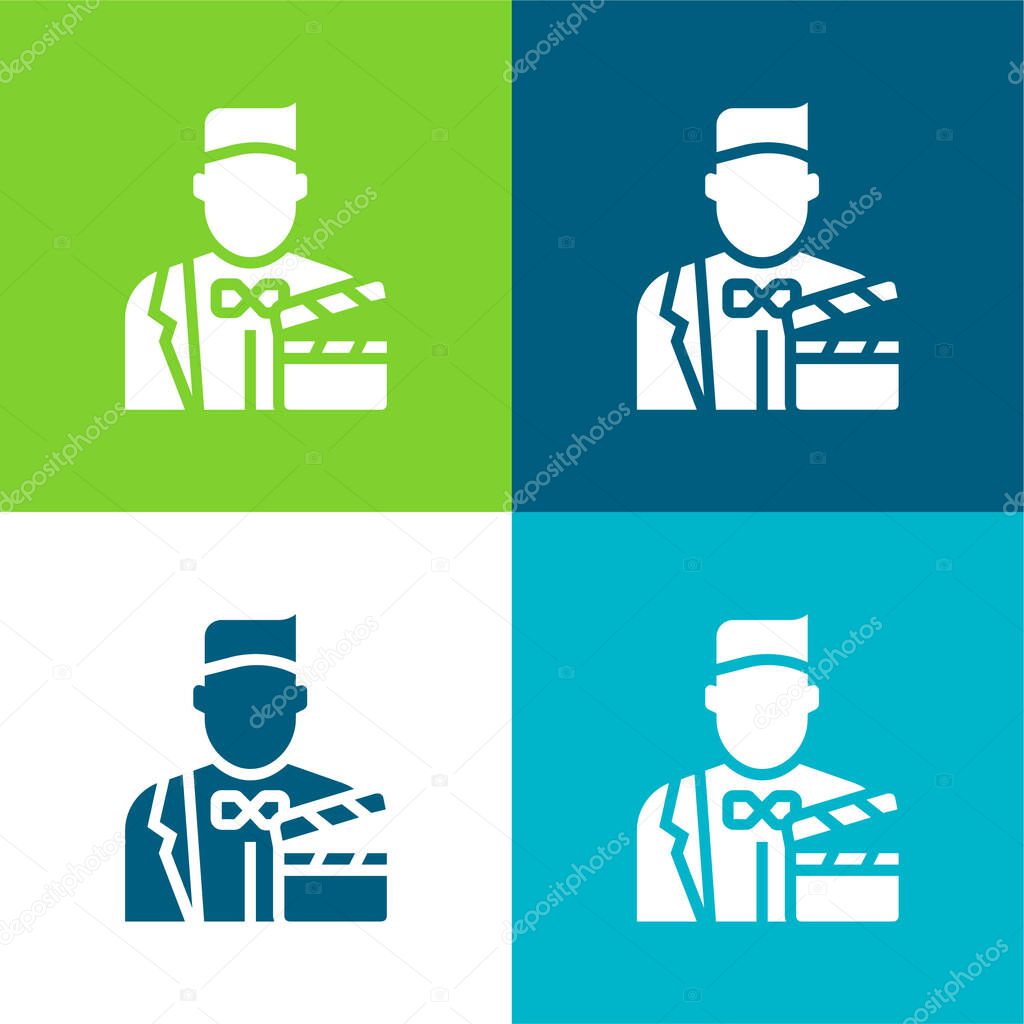Actor Flat four color minimal icon set