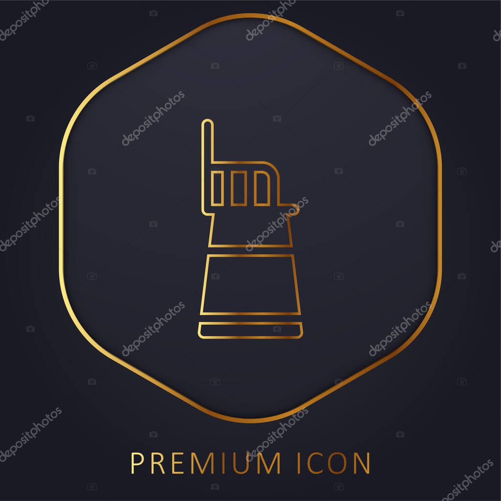 Baby Chair golden line premium logo or icon