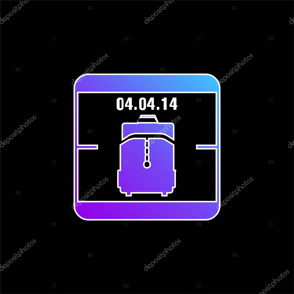 April 4 Of 2014 Calendar Page With Travel Bag Reminder Symbol blue gradient vector icon