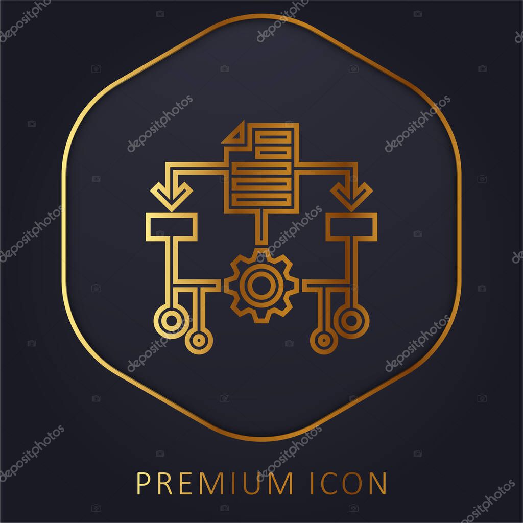 Algorithm golden line premium logo or icon