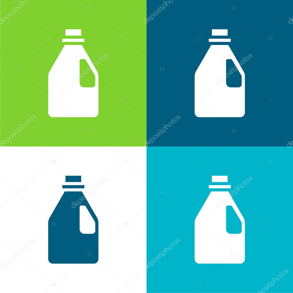 Bottle Flat four color minimal icon set