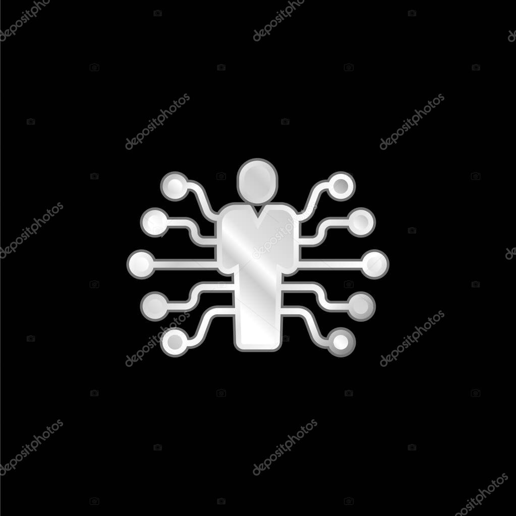 AI silver plated metallic icon