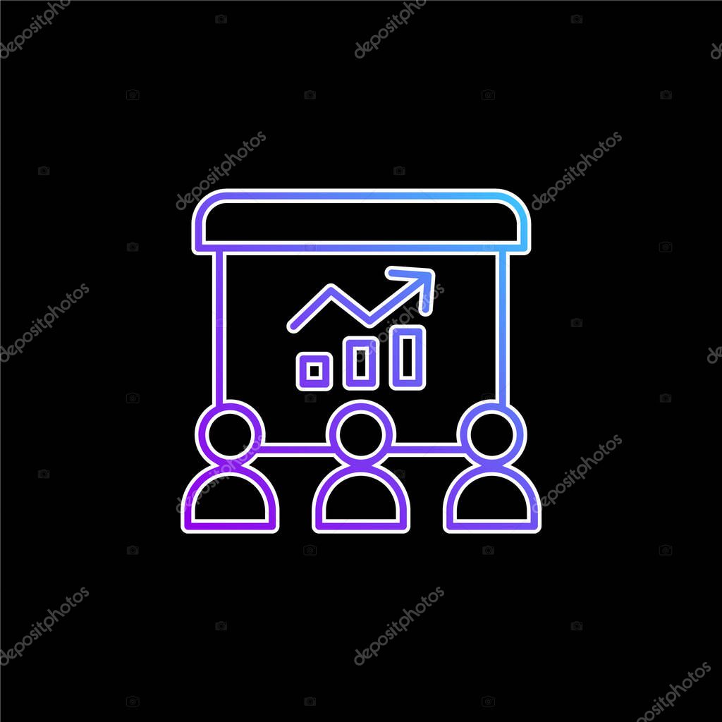 Analytics blue gradient vector icon