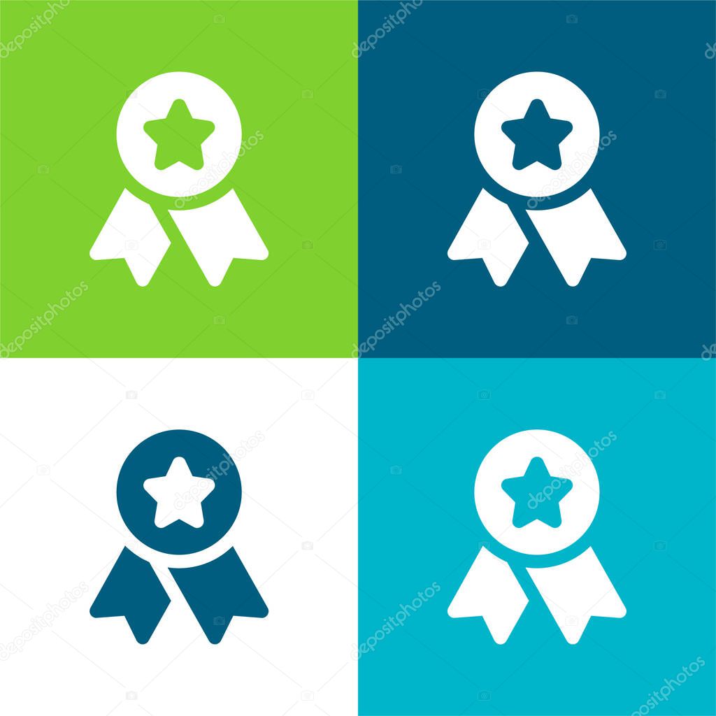 Badge Flat four color minimal icon set