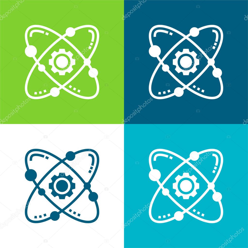 Atom Flat four color minimal icon set
