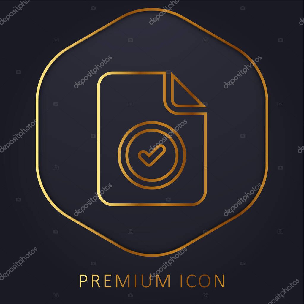 Accepted golden line premium logo or icon