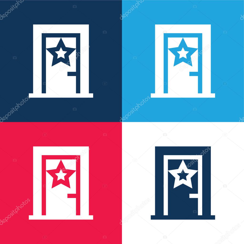 Backstage blue and red four color minimal icon set
