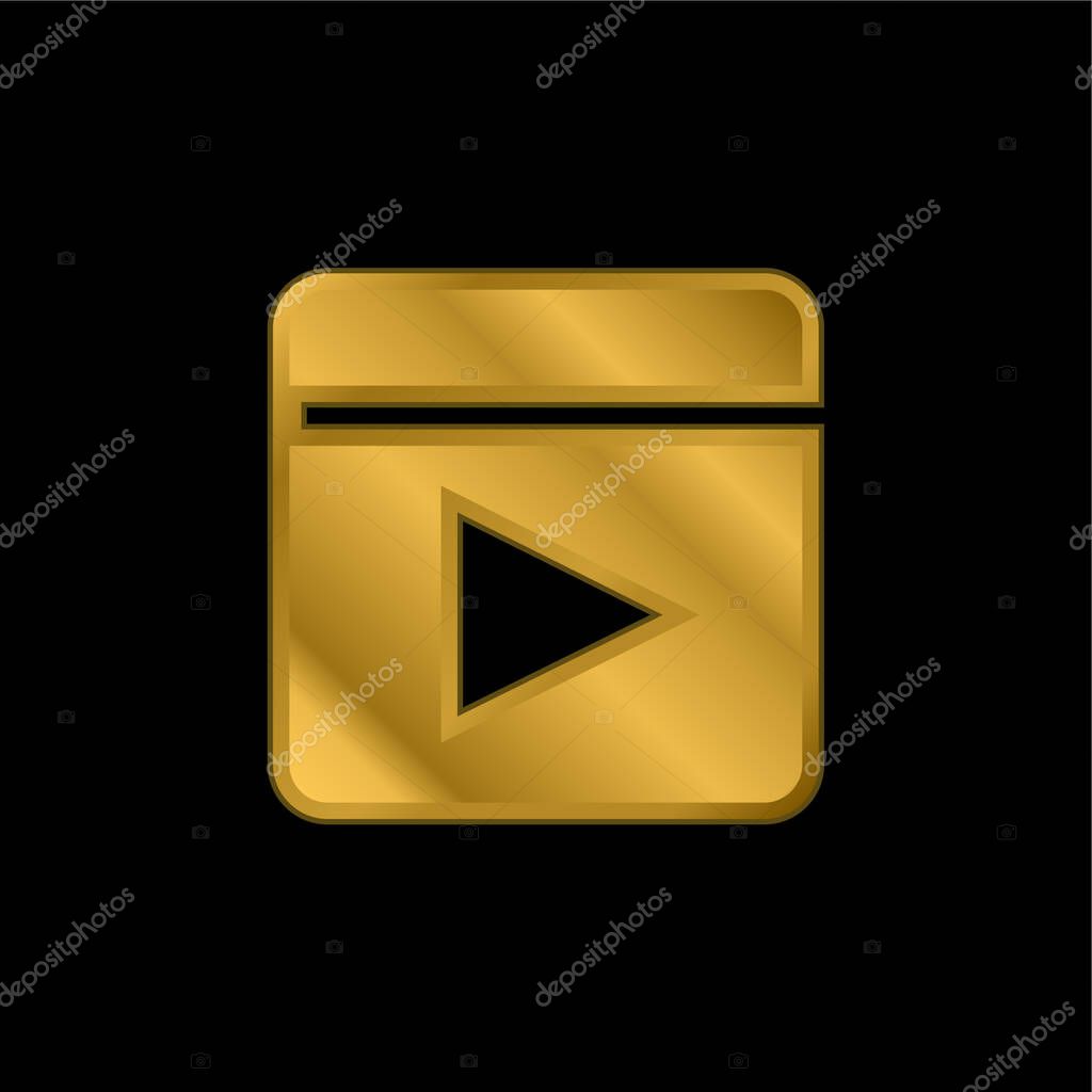 Animation gold plated metalic icon or logo vector