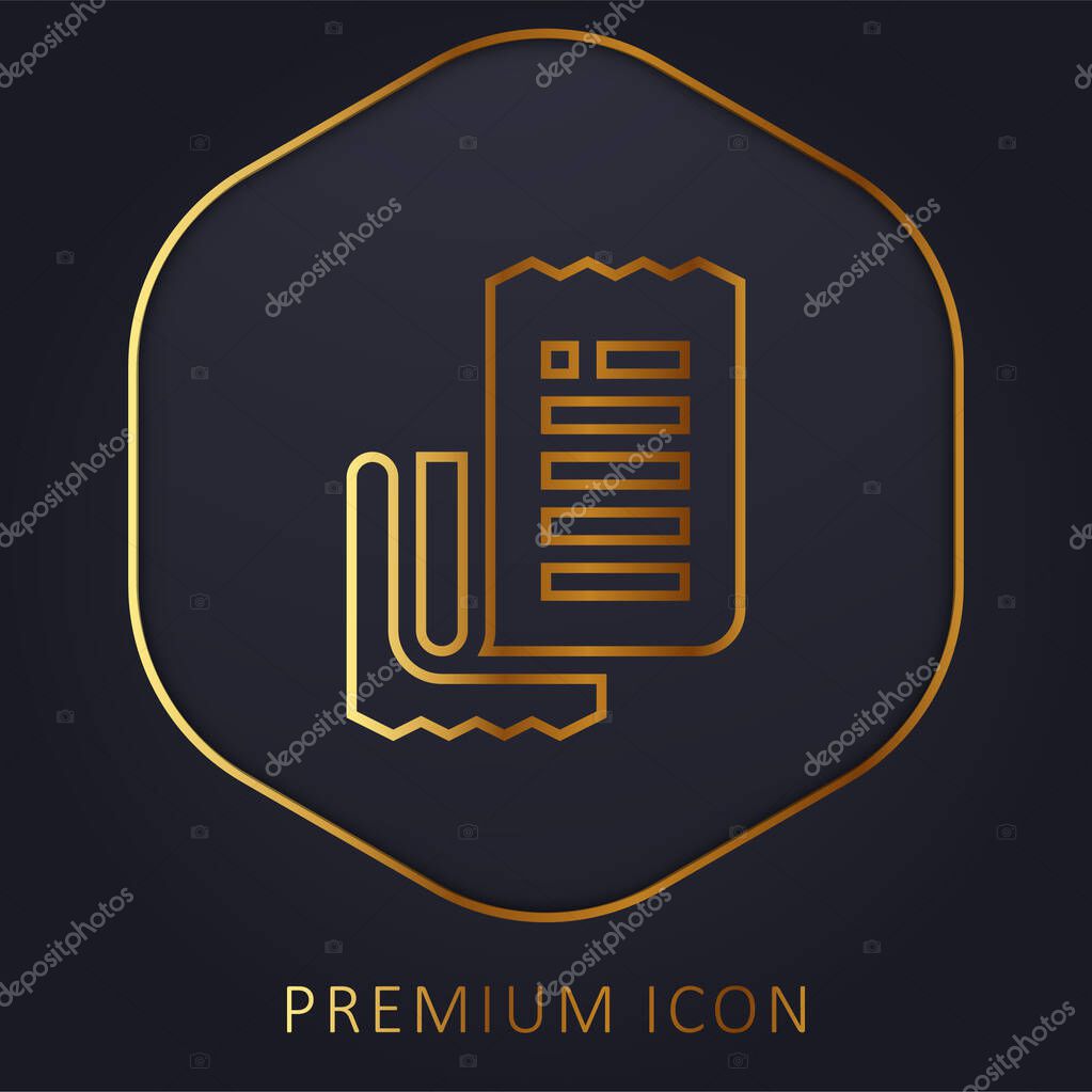 Bill golden line premium logo or icon