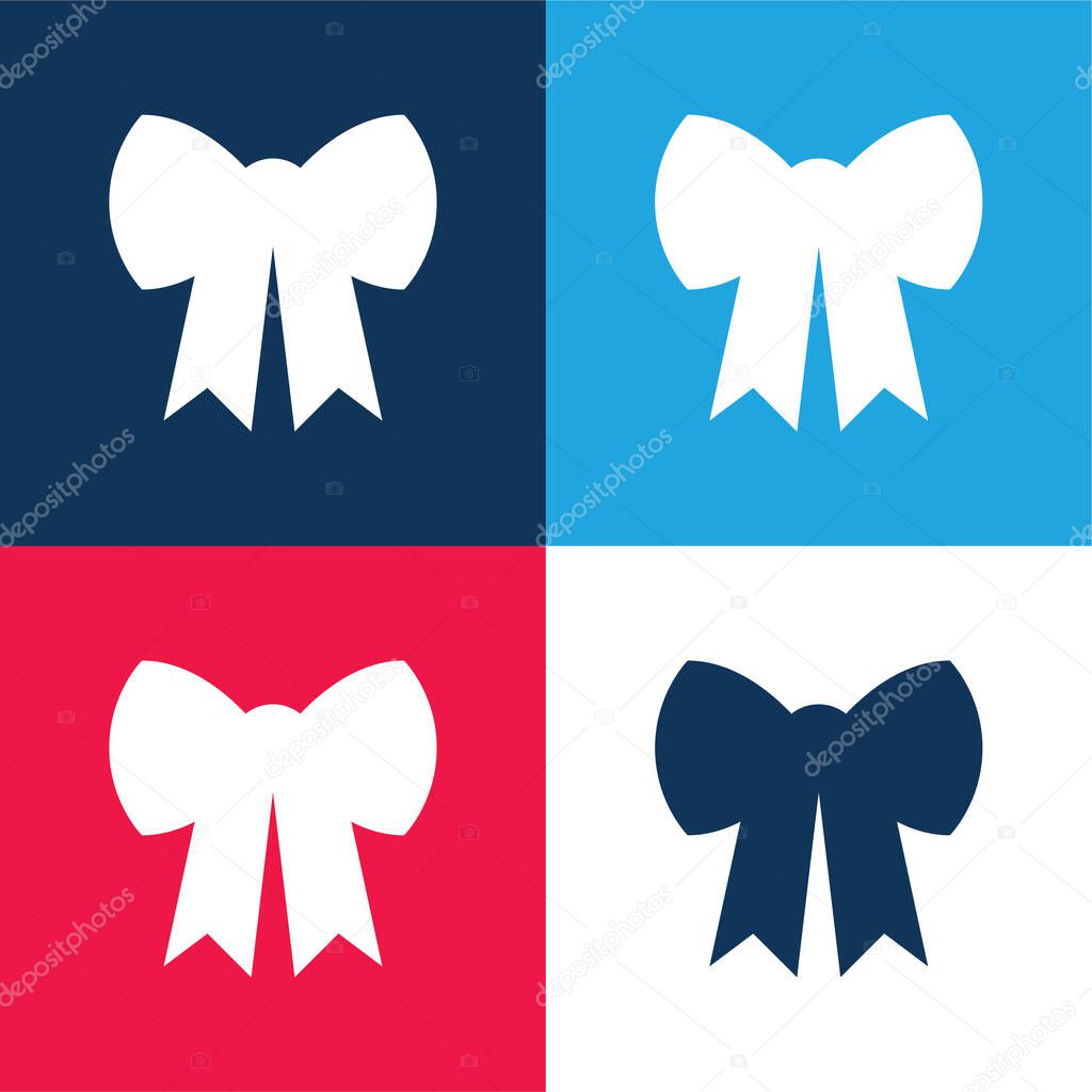 Bow blue and red four color minimal icon set
