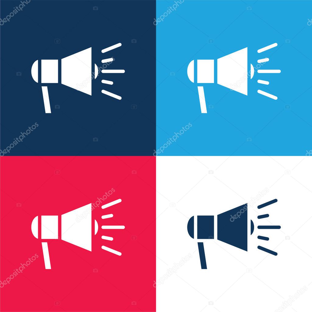 Announcement blue and red four color minimal icon set