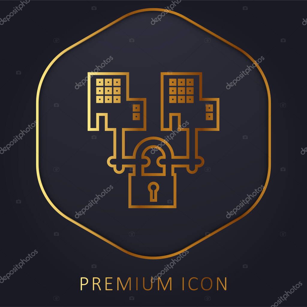 B2b golden line premium logo or icon