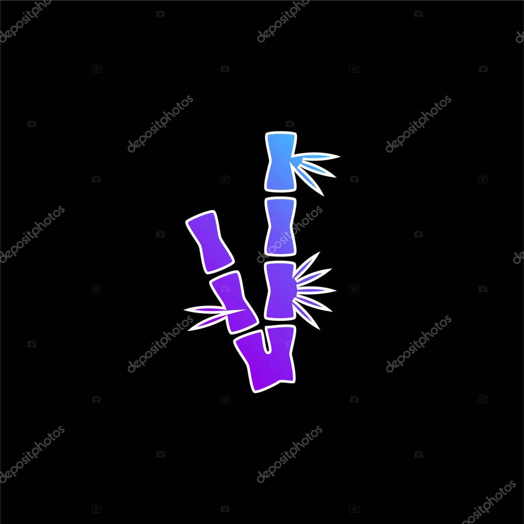 Bamboo Branches blue gradient vector icon