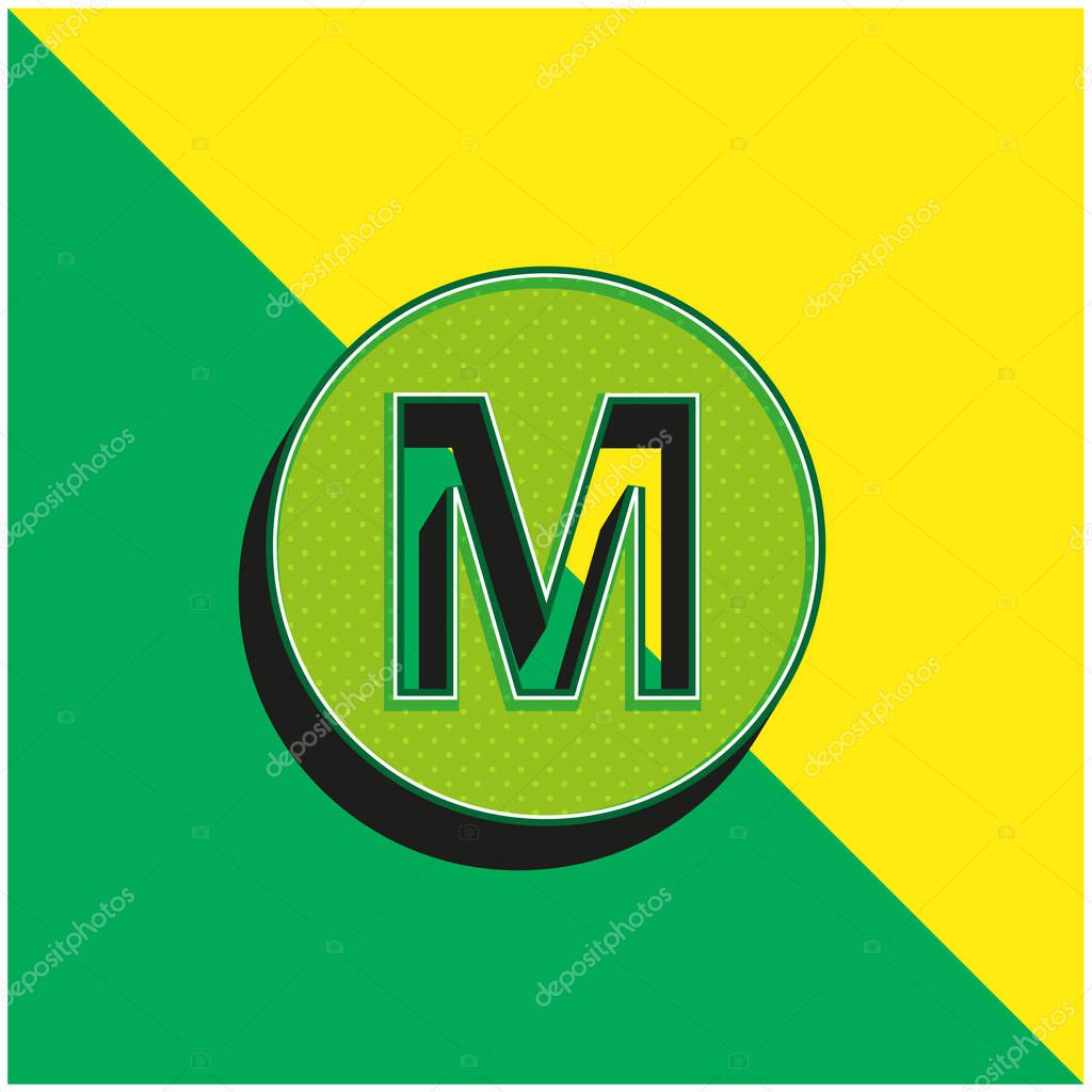 Baltimore Metro Logo Symbol Green and yellow modern 3d vector icon logo
