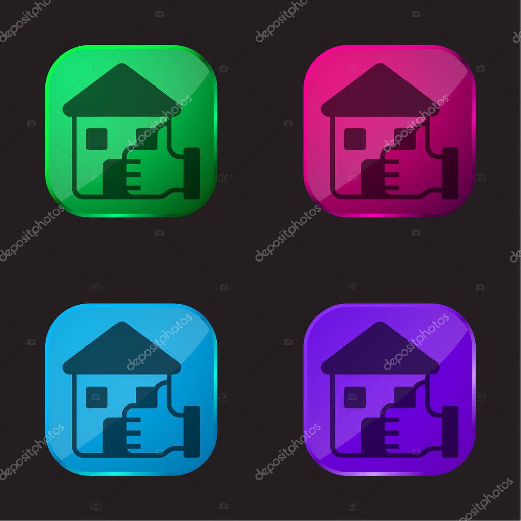 Best Choice four color glass button icon