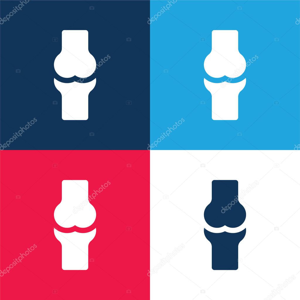 Bone blue and red four color minimal icon set
