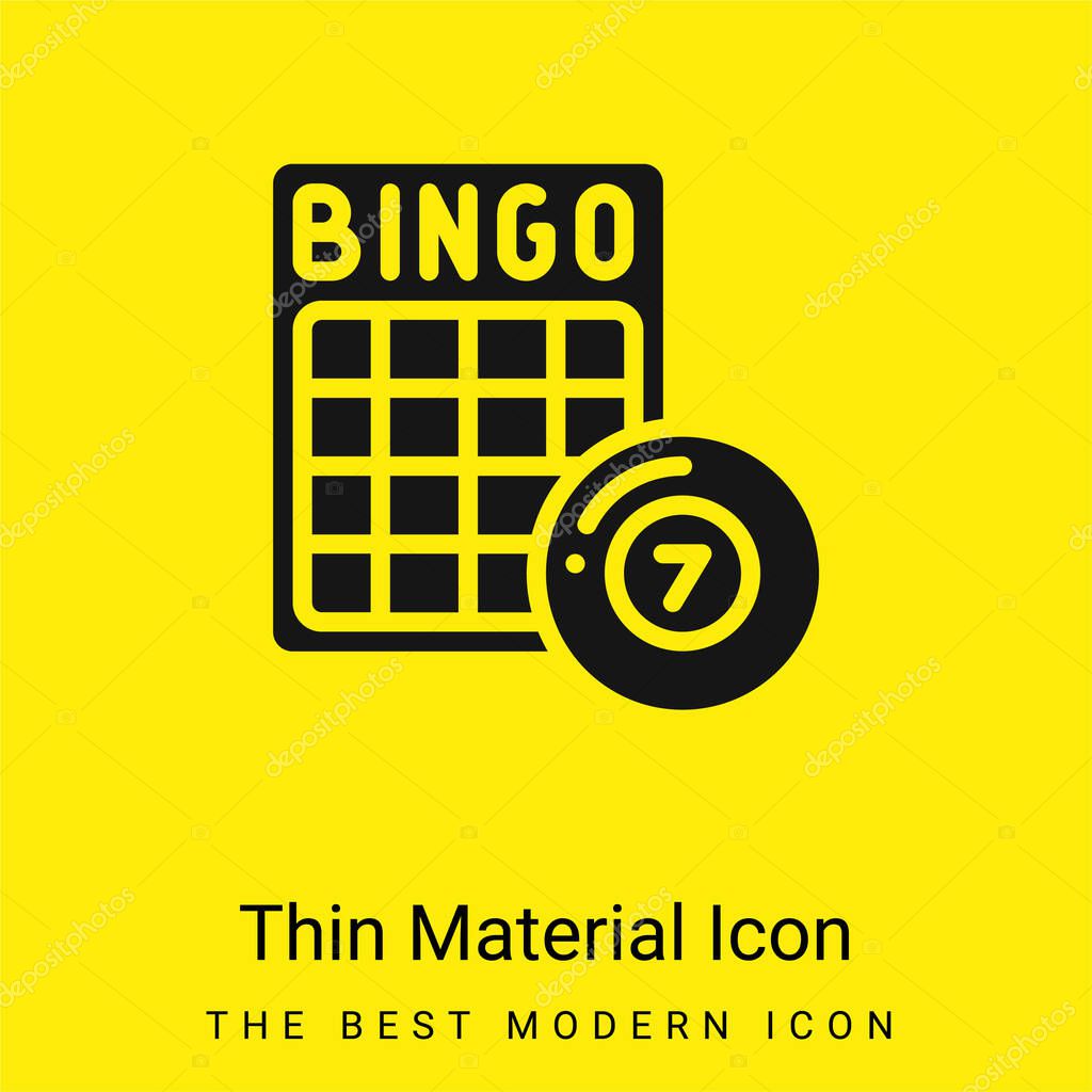 Bingo minimal bright yellow material icon