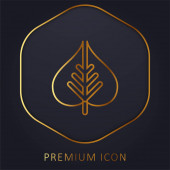Bodhi Leaf zlatá čára prémie logo nebo ikona