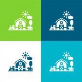 Barn Flat négy szín minimális ikon készlet