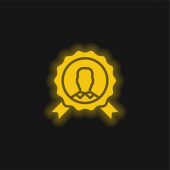 Ausgezeichnete gelbe Leuchtneon-Ikone