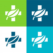 Alternatív gyógyászat Flat four color minimal icon set