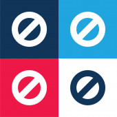 Block blau und rot vier Farben minimalen Symbolsatz