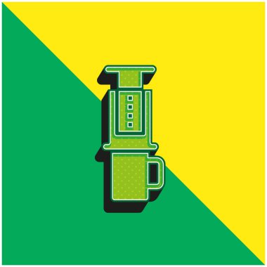 Uçak Yeşili ve Sarı 3D vektör simgesi logosu