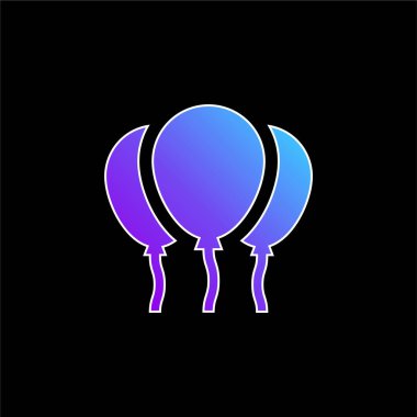 Balonlar mavi gradyan vektör simgesi